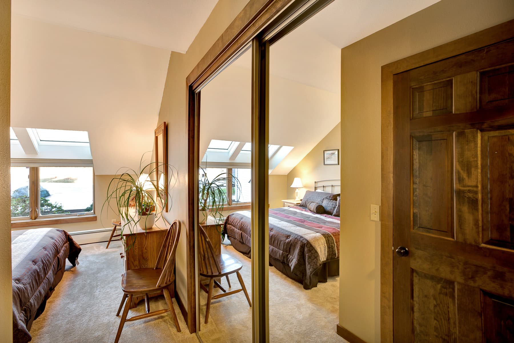 Large mirrors in the master bedroom