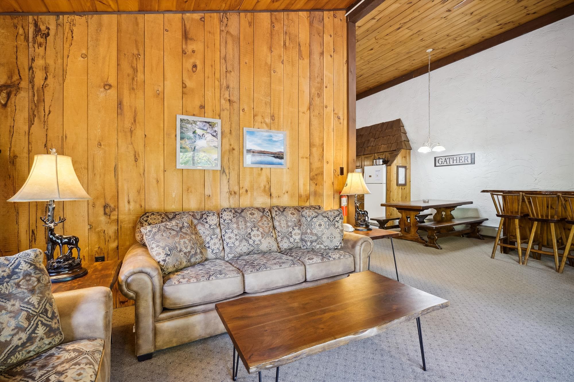 Plenty of seating and space for everyone.  Beautiful woodworking throughout the home to give that country feel