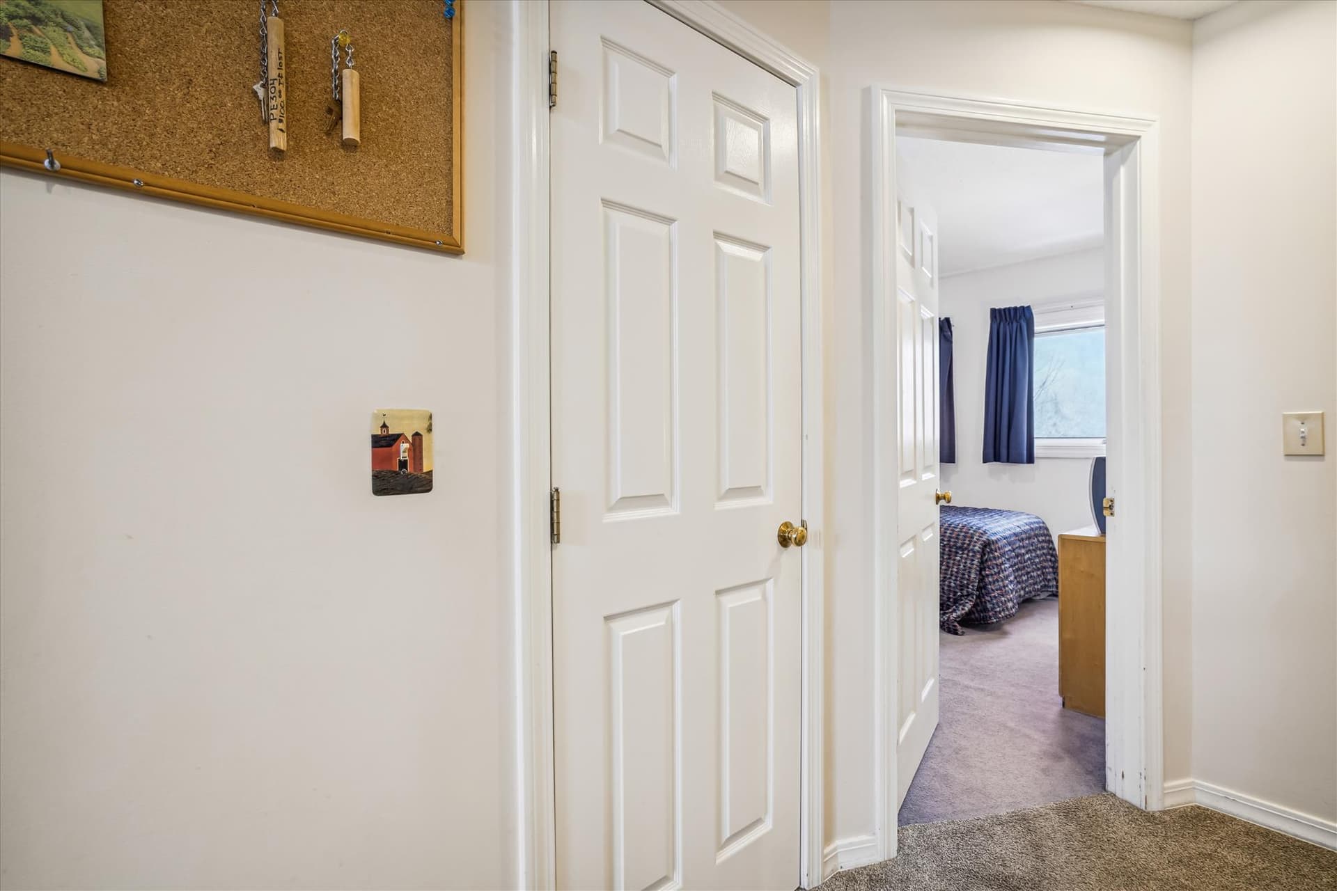 Looking into the twin bedroom.