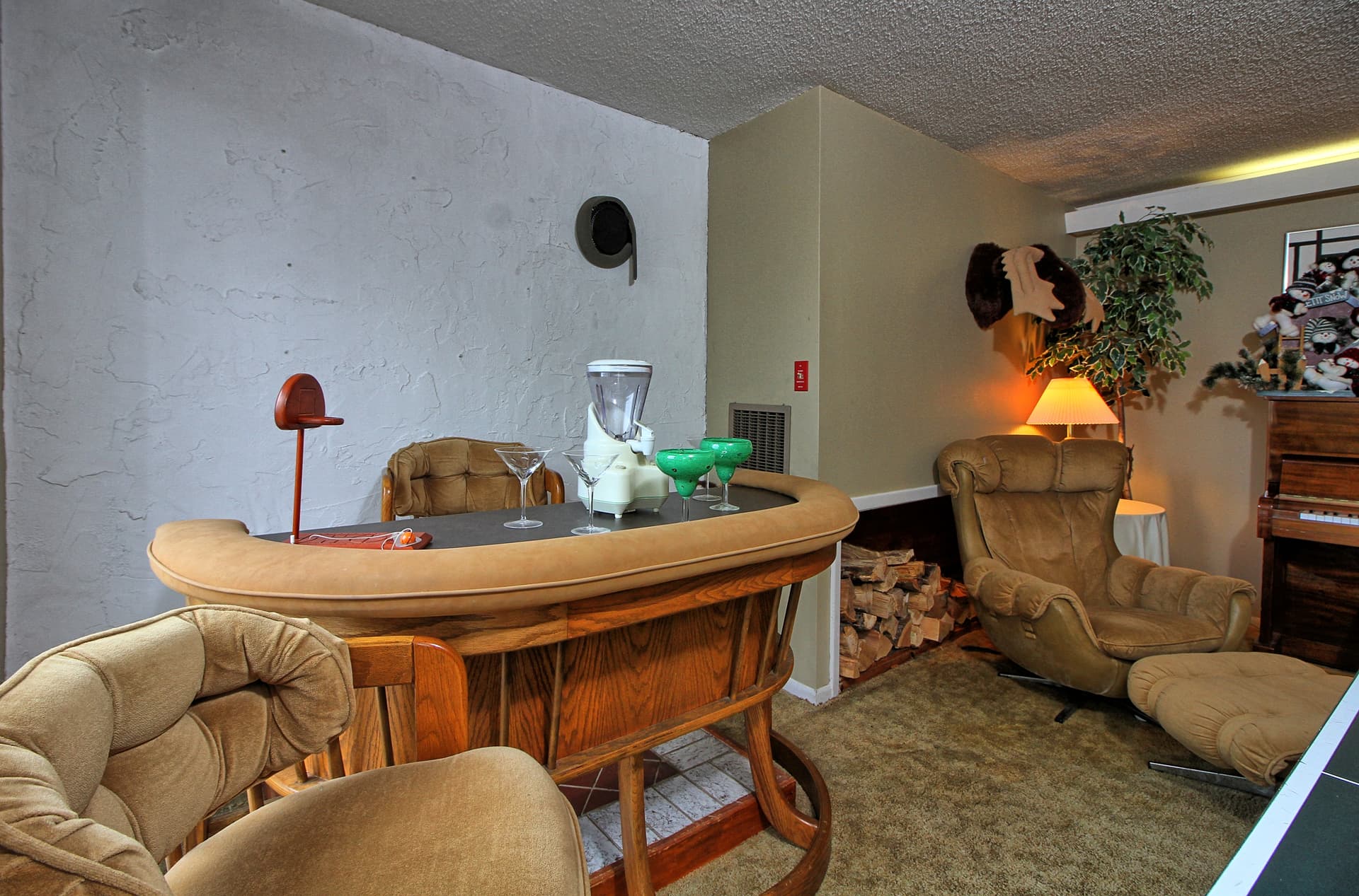 Enjoy having some drinks while you hang out in the family room.