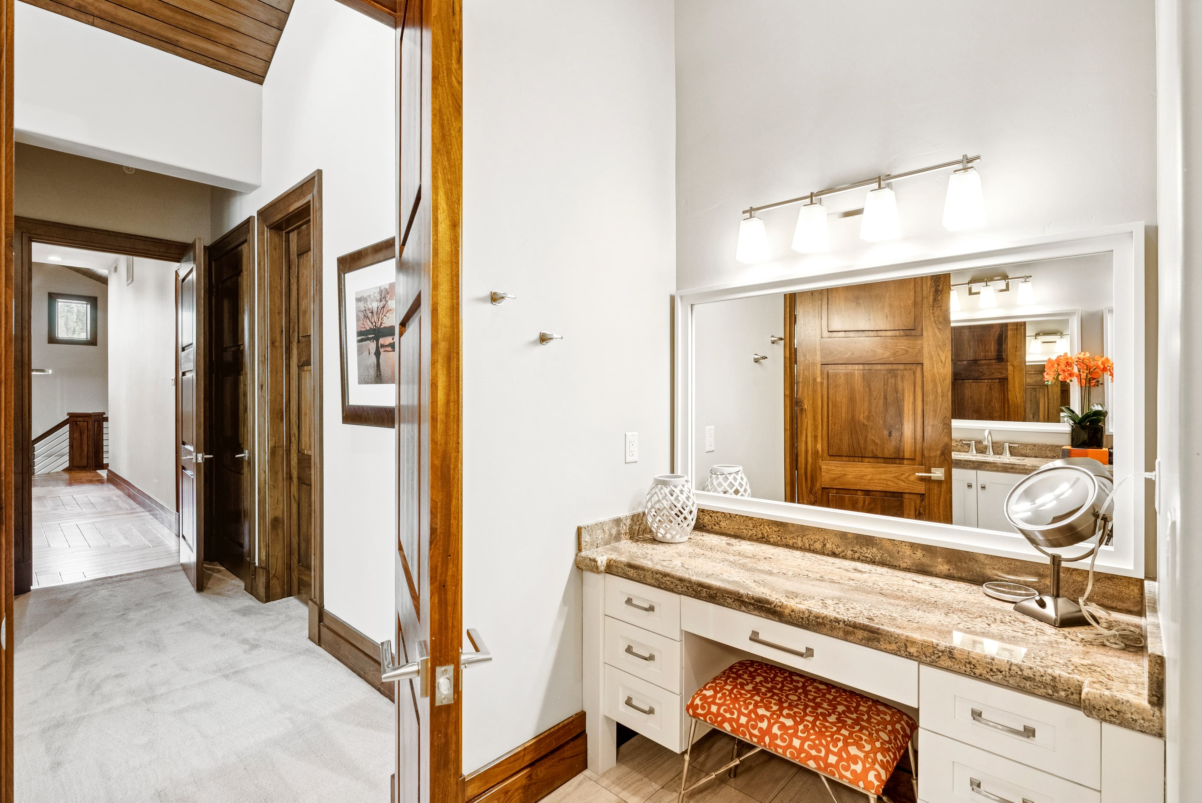 guest bathroom with vanity