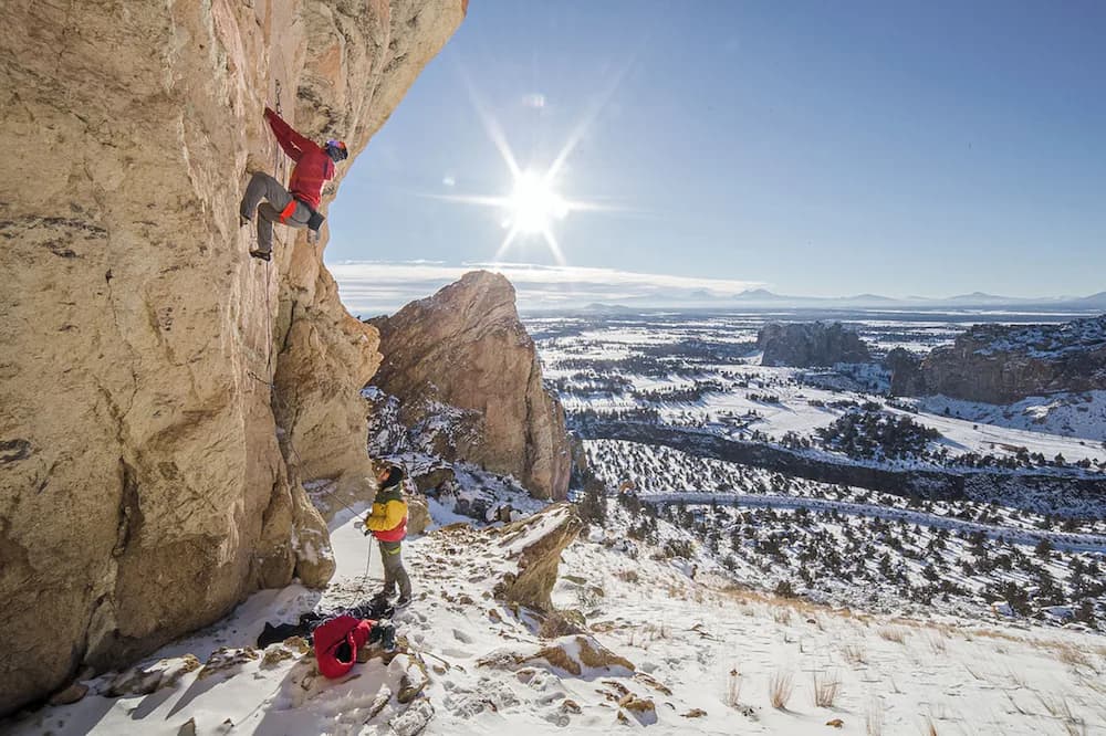 Outdoor rock climbing