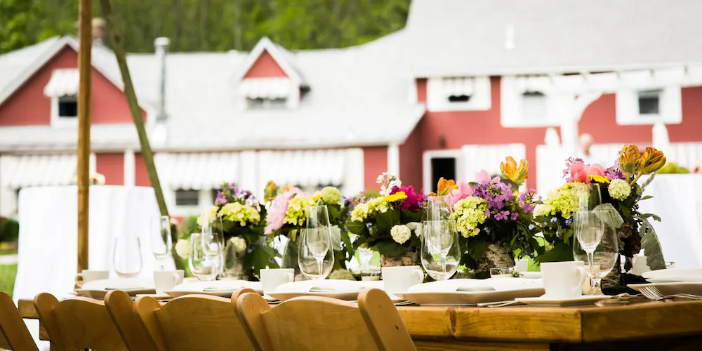 Outdoor wedding area